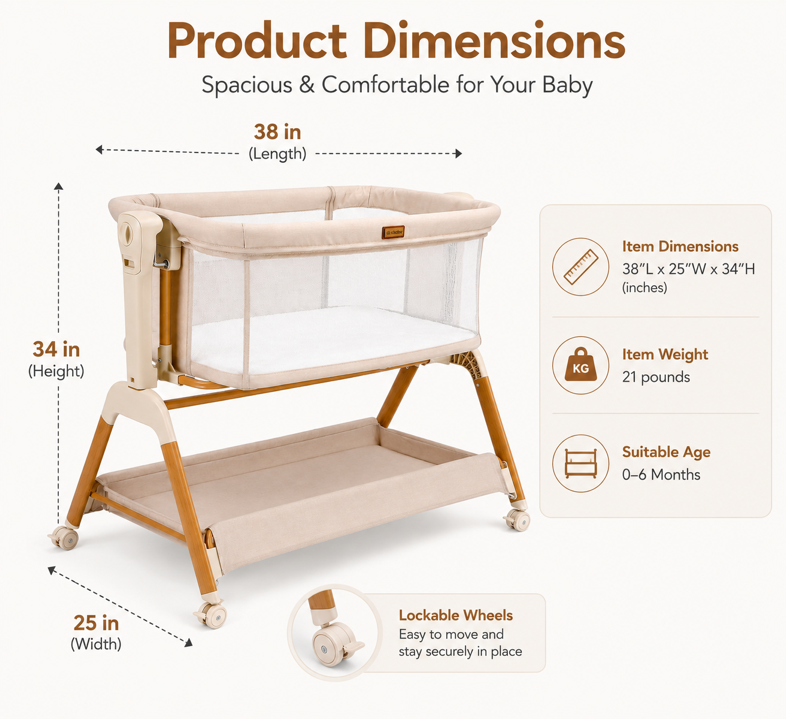 2-in-1 Rocking Bassinet & Bedside Sleeper - Image 3