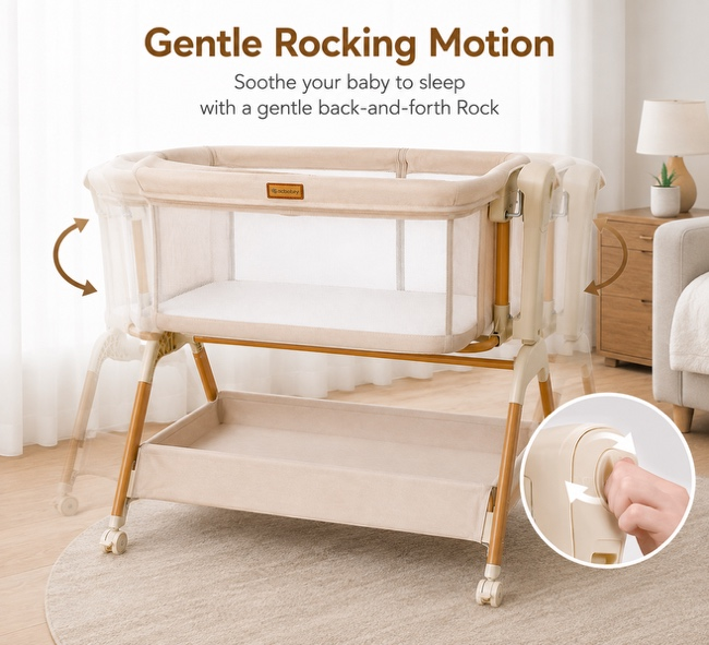 2-in-1 Rocking Bassinet & Bedside Sleeper - Image 4