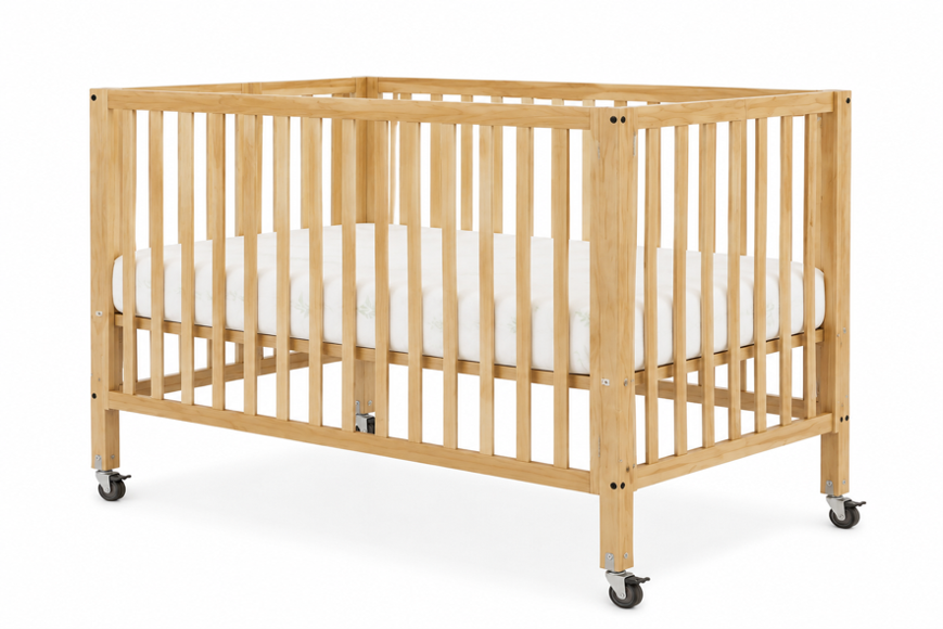 Full-Size Folding Crib (includes mattress and sheet) - Image 3