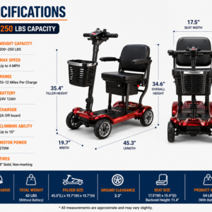 Ultra-Lightweight 4-Wheel Mobility Scooter
