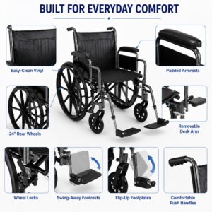 Invacare Essentials EX1 Self-Propelled Manual Wheelchair Rental